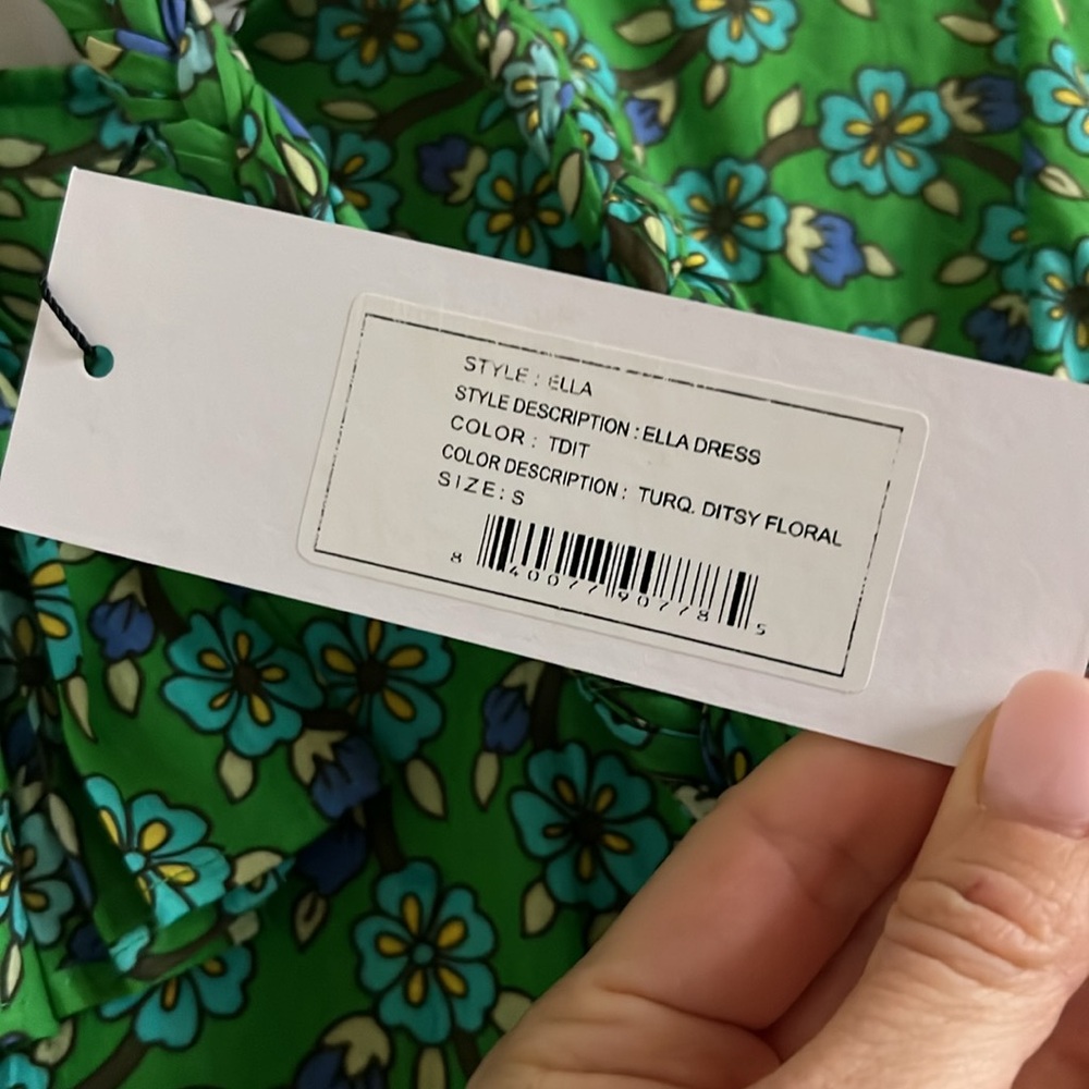 RHODE Ella Dress Turquoise Ditsy Floral - Picture 4 of 7
